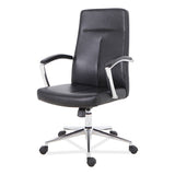 Workspace By Alera Leather Task Chair, Supports Up To 275 Lb, 18.19" To 21.93" Seat Height, Black Seat, Black Back