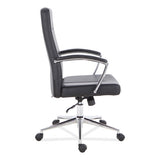 Workspace By Alera Leather Task Chair, Supports Up To 275 Lb, 18.19" To 21.93" Seat Height, Black Seat, Black Back