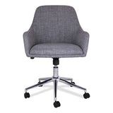 Workspace By Alera Mid-century Task Chair, Supports Up To 275 Lb, 18.9" To 22.24" Seat Height, Gray Seat, Gray Back