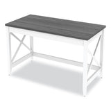 Workspace By Alera Farmhouse Writing Desk, 47.24" X 23.62" X 29.53", Gray