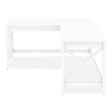 Workspace By Alera L-shaped Farmhouse Desk, 58.27" X 58.27" X 29.53", White