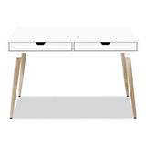 Workspace By Alera Scandinavian Writing Desk, 47.24" X 23.62" X 29.53", White-beigewood