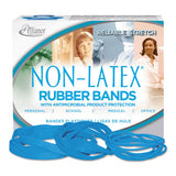 Antimicrobial Non-latex Rubber Bands, Size 33, 0.04" Gauge, Cyan Blue, 4 Oz Box, 180-box