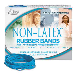 Antimicrobial Non-latex Rubber Bands, Size 33, 0.04" Gauge, Cyan Blue, 4 Oz Box, 180-box