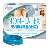 Antimicrobial Non-latex Rubber Bands, Size 33, 0.04" Gauge, Cyan Blue, 4 Oz Box, 180-box