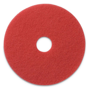 Buffing Pads, 14" Diameter, Red, 5-ct