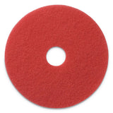 Buffing Pads, 17" Diameter, Red, 5-ct
