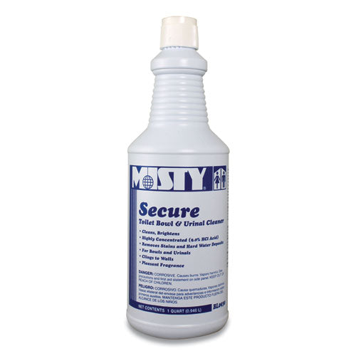 Secure Hydrochloric Acid Bowl Cleaner, Mint Scent, 32oz Bottle, 12-carton
