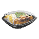 Culinary Basics Microwavable Container, 36 Oz, 9 X 9 X 2.5, Clear-black, 100-carton