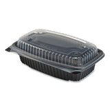 Culinary Lites Microwavable 3-compartment Container, 26 Oz-7 Oz-7 Oz, 9 X 9 X 3.01, Clear-black, 100-carton
