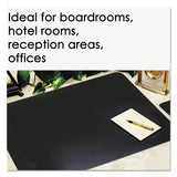 Leather Desk Pad W-coaster, 20 X 36, Black