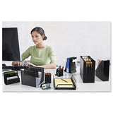 Urban Collection Punched Metal File Sorter, 3 Sections, Letter Size Files, 8" X 8" X 7.25", Black