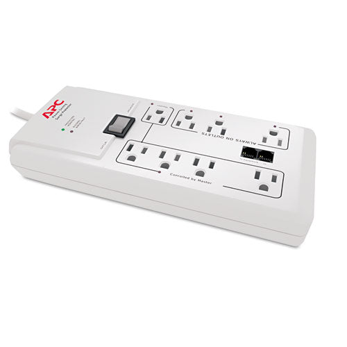 Home-office Surgearrest Protector, 8 Outlets, 6 Ft Cord, 2030 Joules, White