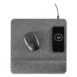 Powertrack Plush Wireless Charging Mousepad With Wrist Rest, 11.8 X 11.6 X 1.88, Gray