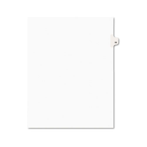 Preprinted Legal Exhibit Side Tab Index Dividers, Avery Style, 10-tab, 55, 11 X 8.5, White, 25-pack, (1055)