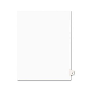Preprinted Legal Exhibit Side Tab Index Dividers, Avery Style, 10-tab, 74, 11 X 8.5, White, 25-pack, (1074)