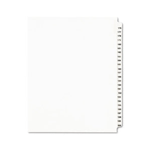 Preprinted Legal Exhibit Side Tab Index Dividers, Avery Style, 25-tab, 176 To 200, 11 X 8.5, White, 1 Set, (1337)