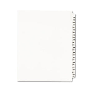 Preprinted Legal Exhibit Side Tab Index Dividers, Avery Style, 25-tab, 251 To 275, 11 X 8.5, White, 1 Set, (1340)