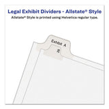 Preprinted Legal Exhibit Side Tab Index Dividers, Allstate Style, 26-tab, A To Z, 11 X 8.5, White, 1 Set, (1700)