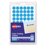 Handwrite Only Self-adhesive Removable Round Color-coding Labels, 0.5" Dia., Light Blue, 60-sheet, 14 Sheets-pack, (5050)