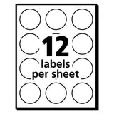 Removable Multi-use Labels, Inkjet-laser Printers, 1" Dia., White, 12-sheet, 50 Sheets-pack, (5410)