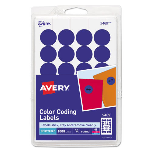 Printable Self-adhesive Removable Color-coding Labels, 0.75