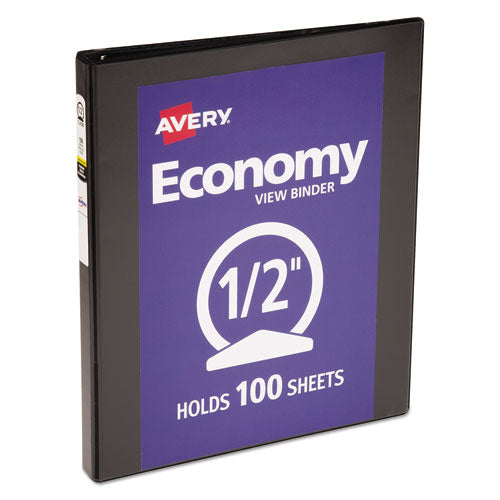 Economy View Binder With Round Rings , 3 Rings, 0.5