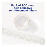 Dispenser Pack Hole Reinforcements, 1-4" Dia, Clear, 200-pack, (5721)