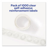 Dispenser Pack Hole Reinforcements, 1-4" Dia, Clear, 1000-pack, (5722)