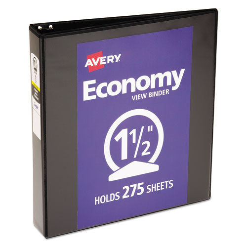 Economy View Binder With Round Rings , 3 Rings, 1.5