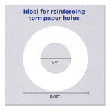 Dispenser Pack Hole Reinforcements, 1-4" Dia, White, 200-pack, (5729)