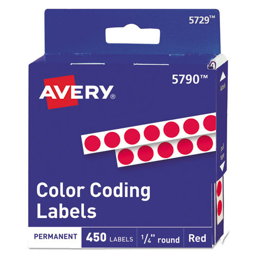 Handwrite-only Self-adhesive Removable Round Color-coding Labels In Dispensers, 0.25