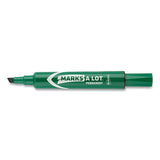 Marks A Lot Regular Desk-style Permanent Marker, Broad Chisel Tip, Green, Dozen, (7885)