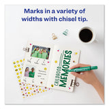 Marks A Lot Regular Desk-style Permanent Marker, Broad Chisel Tip, Green, Dozen, (7885)