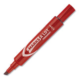 Marks A Lot Regular Desk-style Permanent Marker, Broad Chisel Tip, Red, Dozen, (7887)