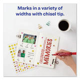 Marks A Lot Regular Desk-style Permanent Marker, Broad Chisel Tip, Red, Dozen, (7887)