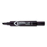 Marks A Lot Regular Desk-style Permanent Marker, Broad Chisel Tip, Black, Dozen, (7888)