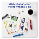 Marks A Lot Regular Desk-style Permanent Marker, Broad Chisel Tip, Assorted Colors, 4-set, (7905)