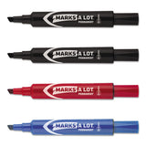 Marks A Lot Regular Desk-style Permanent Marker, Broad Chisel Tip, Assorted Colors, 4-set, (7905)