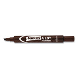 Marks A Lot Large Desk-style Permanent Marker, Broad Chisel Tip, Brown, Dozen, (8881)