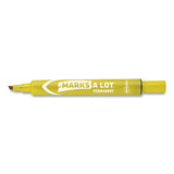Marks A Lot Large Desk-style Permanent Marker, Broad Chisel Tip, Yellow, Dozen, (8882)