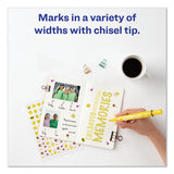 Marks A Lot Large Desk-style Permanent Marker, Broad Chisel Tip, Yellow, Dozen, (8882)