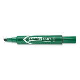 Marks A Lot Large Desk-style Permanent Marker, Broad Chisel Tip, Green, Dozen, (8885)