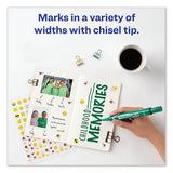 Marks A Lot Large Desk-style Permanent Marker, Broad Chisel Tip, Green, Dozen, (8885)