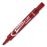 Marks A Lot Large Desk-style Permanent Marker, Broad Chisel Tip, Red, Dozen, (8887)