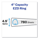 Durable View Binder With Durahinge And Ezd Rings, 3 Rings, 4" Capacity, 11 X 8.5, Black, (9800)