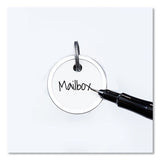 Key Tags With Split Ring, 1 1-4 Dia, White, 50-pack