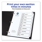 Customizable Toc Ready Index Black And White Dividers, 8-tab, Letter