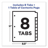 Customizable Toc Ready Index Black And White Dividers, 8-tab, Letter