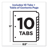 Customizable Toc Ready Index Black And White Dividers, 10-tab, Letter